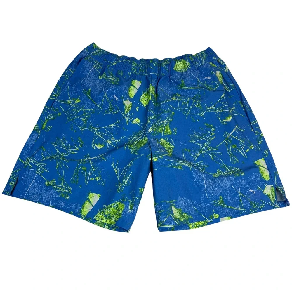 The North Face Mens Blue Green Graphic Active Shorts NF0A535Q Size M